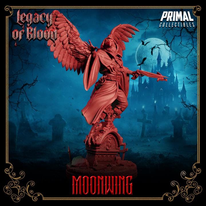 Shadowmancer, Legacy of Blood - 28mm, 32mm, 75mm Scale - Unpainted Miniature for DnD, Pathfinder, Tabletop RPGs - Primal Collectibles