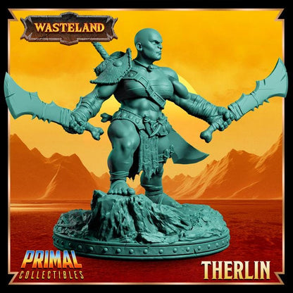 Female Dwarf Barbarian, Therlin - Wasteland Set - 28mm, 32mm, 75mm Scale - Unpainted Miniature for DnD, Pathfinder, Tabletop RPGs