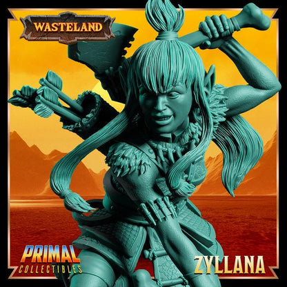 Female Halfling Hunter, Zyllana - Wasteland Set - 28mm, 32mm, 75mm Scale - Unpainted Miniature for DnD, Pathfinder, Tabletop RPGs