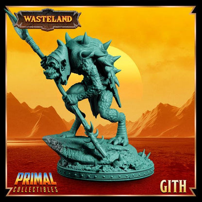 Gith - Wasteland Set - 28mm, 32mm, 75mm Scale - Unpainted Miniature for DnD, Pathfinder, Tabletop RPGs