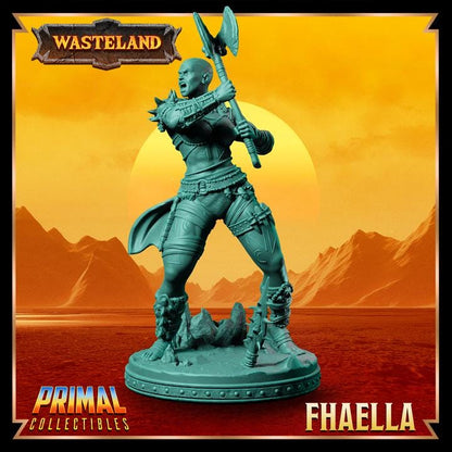 Mul Wild, Fhaella, Wasteland Set - 28mm, 32mm, 75mm Scale - Unpainted Miniature for DnD, Pathfinder, Tabletop RPGs