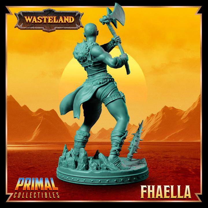 Mul Wild, Fhaella, Wasteland Set - 28mm, 32mm, 75mm Scale - Unpainted Miniature for DnD, Pathfinder, Tabletop RPGs