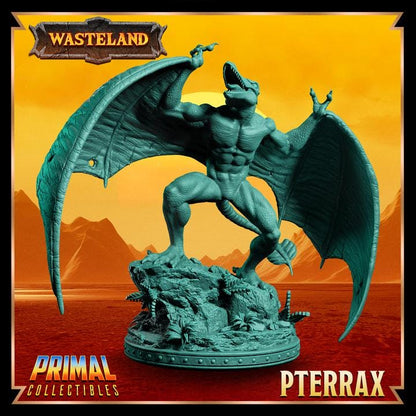 Pterrax with Wings, Wasteland Set - 28mm, 32mm, 75mm Scale - Unpainted Miniature for DnD, Pathfinder, Tabletop RPGs & Dioramas - Primal