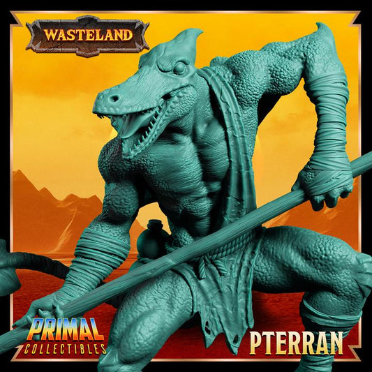 Pterran, Wasteland Set - 28mm, 32mm, 75mm Scale - Unpainted Miniature for DnD, Pathfinder, Tabletop RPGs & Dioramas - Primal