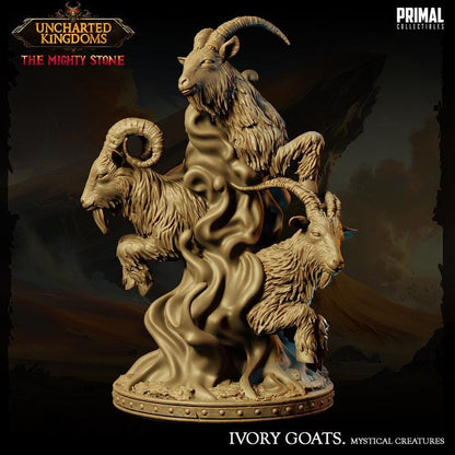 Mystical Animals - Ivory Goats - Uncharted Kingdoms - Unpainted Miniature