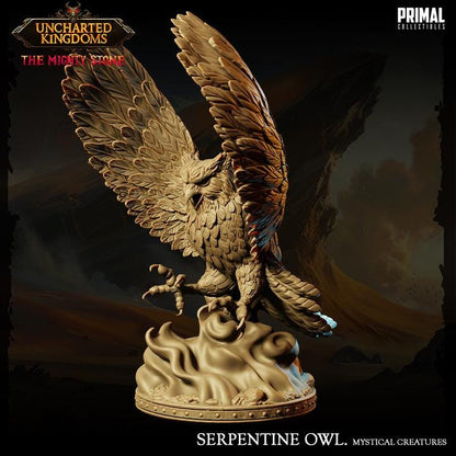 Serpentine Owl, Mystical Animals - Uncharted Kingdoms - Unpainted Miniature