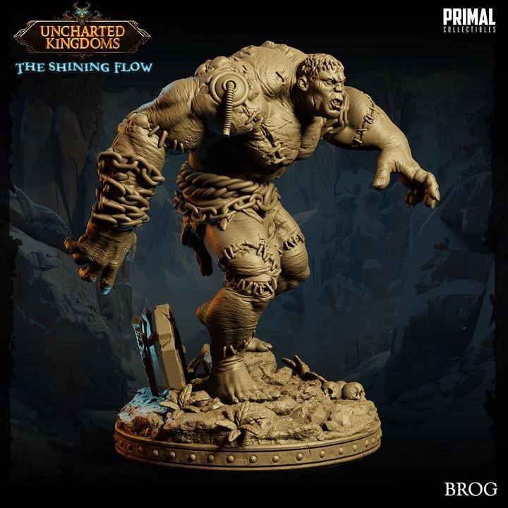 Flesh Golem, Brog - Uncharted Kingdoms - 28mm, 32mm Scale - Unpainted Miniature for DnD, Pathfinder, Tabletop RPGs &d Dioramas