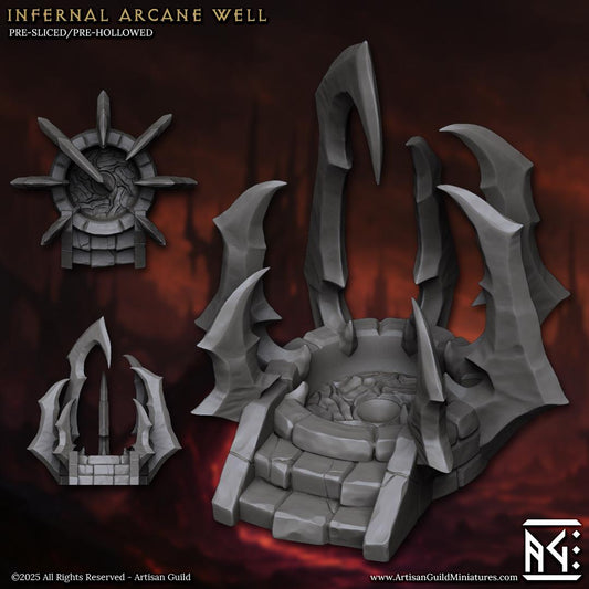 Infernal Arcane Well - Infernal Legion - 32mm Scale - Unpainted Miniature for DnD, Pathfinder, Tabletop RPGs - Artisan Guild
