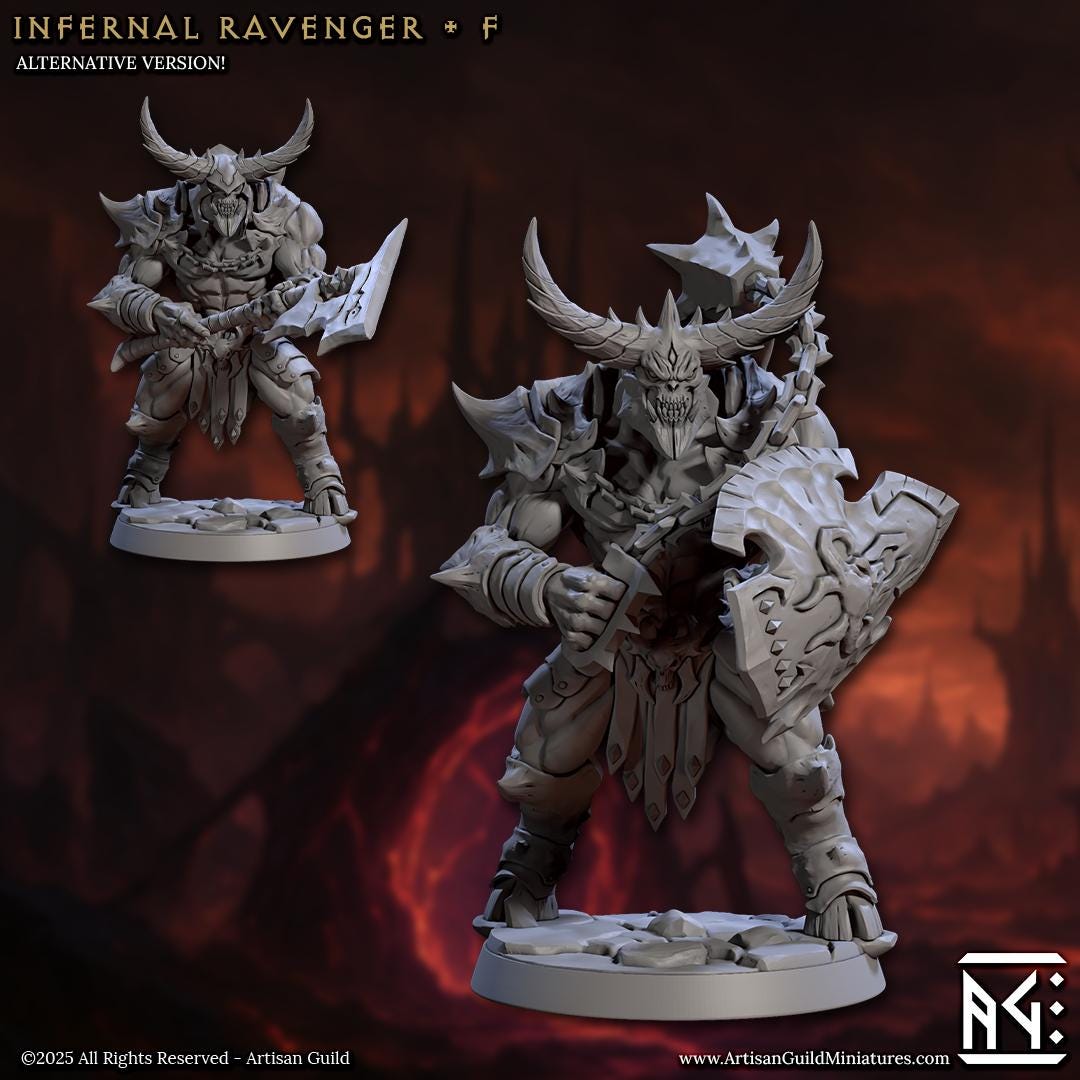 Pathfinder Ravager Infernal Ravager, Devil Minion, Pose F, Infernal Legion, 32mm Scale ...