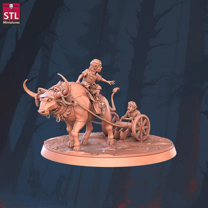 Halfling Farm Set - Townsfolk NPCs - 32mm Scale - Unpainted Miniature for DnD, Pathfinder, Tabletop RPGs - STL Miniatures