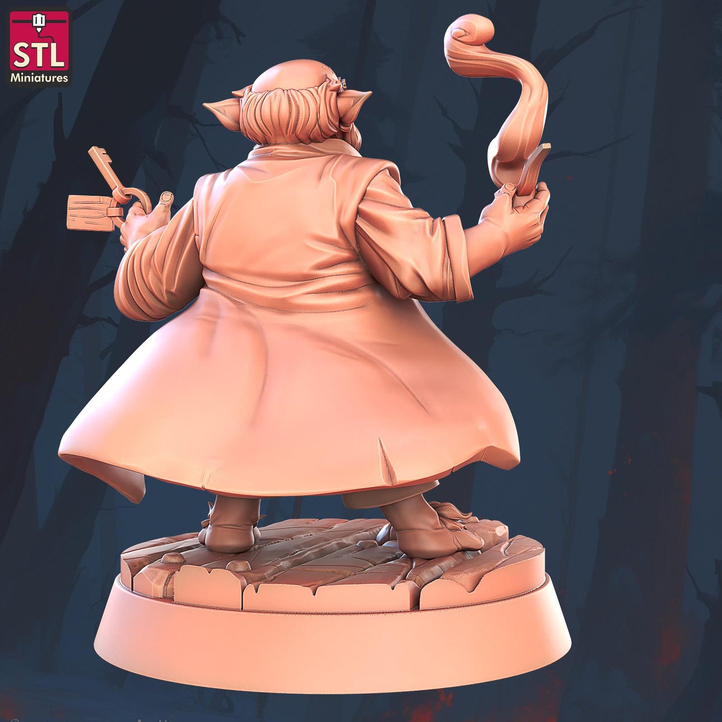 Hostel Owner - Halfling Hostel Set - Townsfolk NPCs - 32mm Scale - Unpainted Miniature for DnD, Pathfinder, Tabletop RPGs - STL Miniatures