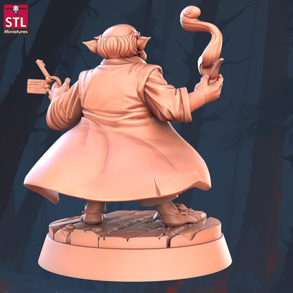 Hostel Owner - Halfling Hostel Set - Townsfolk NPCs - 32mm Scale - Unpainted Miniature for DnD, Pathfinder, Tabletop RPGs - STL Miniatures