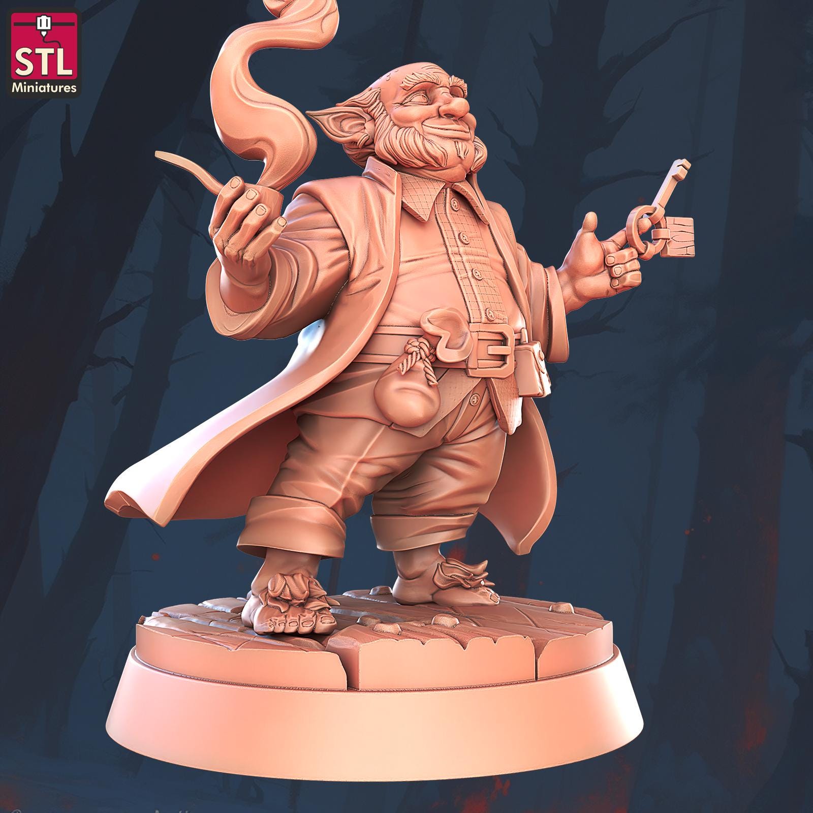 Hostel Owner - Halfling Hostel Set - Townsfolk NPCs - 32mm Scale - Unpainted Miniature for DnD, Pathfinder, Tabletop RPGs - STL Miniatures