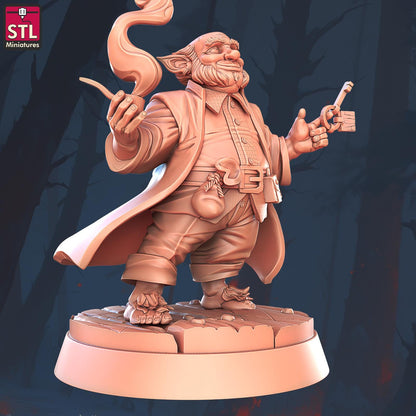 Hostel Owner - Halfling Hostel Set - Townsfolk NPCs - 32mm Scale - Unpainted Miniature for DnD, Pathfinder, Tabletop RPGs - STL Miniatures