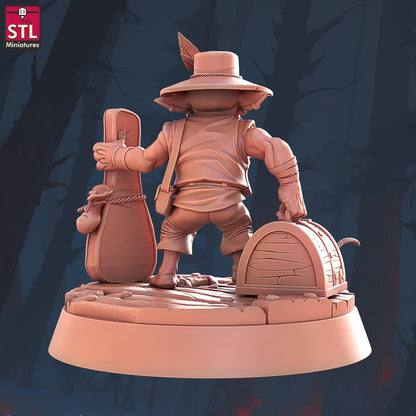 Hostel Guest, Pose A, Halfling Hostel Set - Townsfolk - 32mm Scale - Unpainted Miniature for DnD, Pathfinder, Tabletop RPGs - STL Miniatures