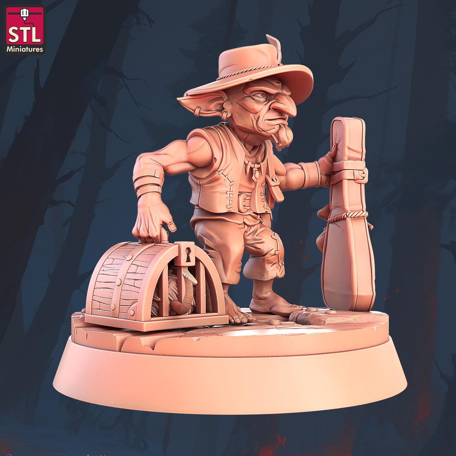 Hostel Guest, Pose A, Halfling Hostel Set - Townsfolk - 32mm Scale - Unpainted Miniature for DnD, Pathfinder, Tabletop RPGs - STL Miniatures