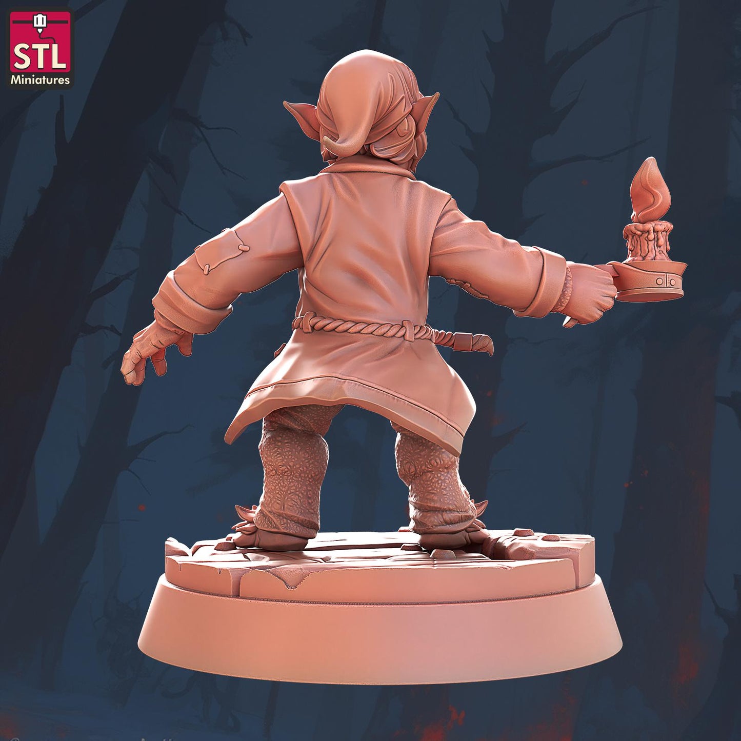 Hostel Guest, Pose B, Halfling Hostel Set - Townsfolk - 32mm Scale - Unpainted Miniature for DnD, Pathfinder, Tabletop RPGs - STL Miniatures