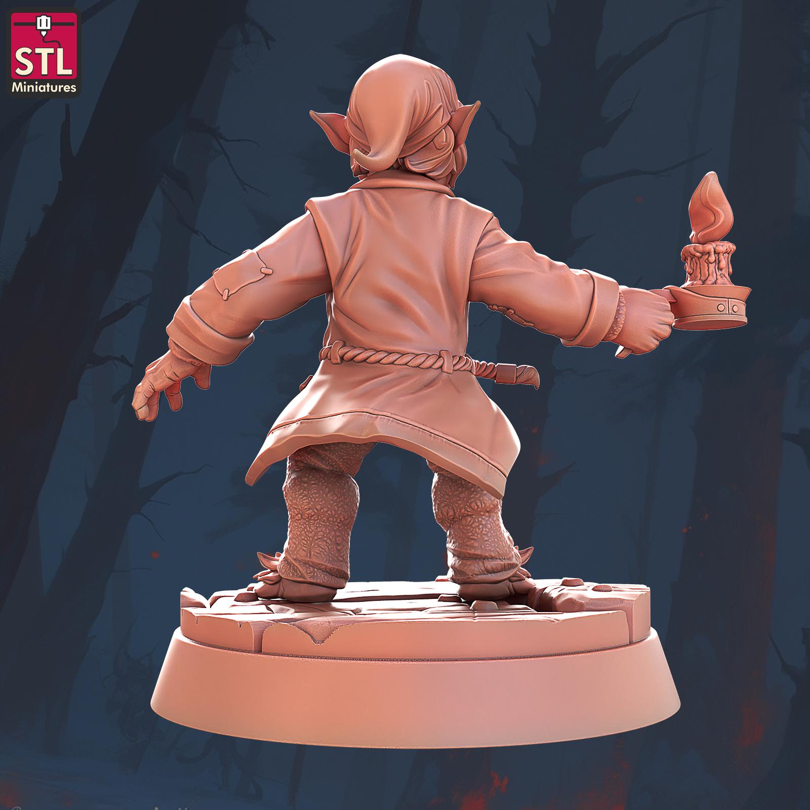 Hostel Guest, Pose B, Halfling Hostel Set - Townsfolk - 32mm Scale - Unpainted Miniature for DnD, Pathfinder, Tabletop RPGs - STL Miniatures