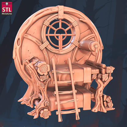 Halfling Bunk Beds - Halfling Hostel Set - 32mm Scale - Unpainted Miniature for DnD, Pathfinder, Tabletop RPGs, Dioramas - STL Miniatures