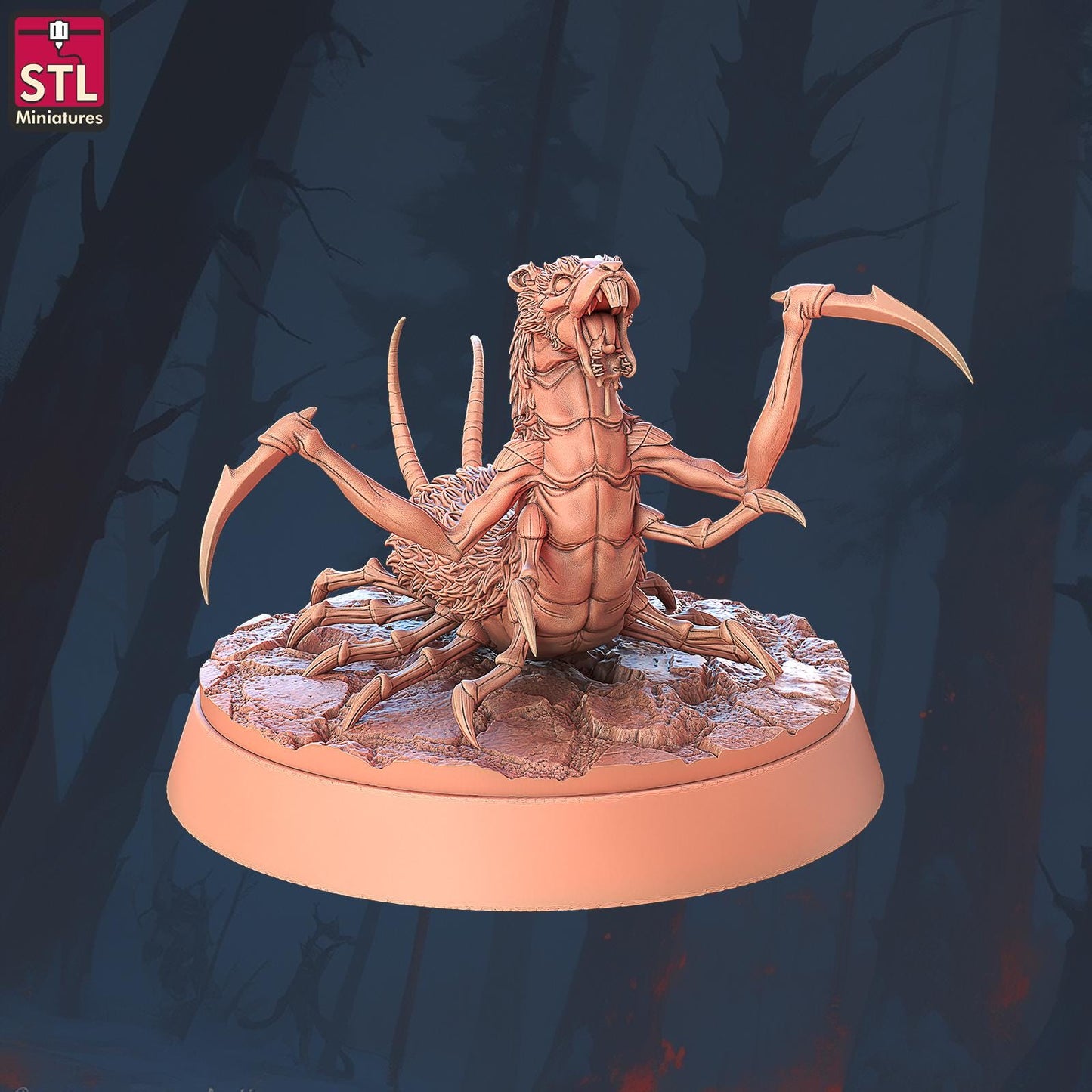 Amplipedes, Bug Monsters - 32mm Scale - Unpainted Miniature for DnD, Pathfinder, Tabletop RPGs - STL Miniatures