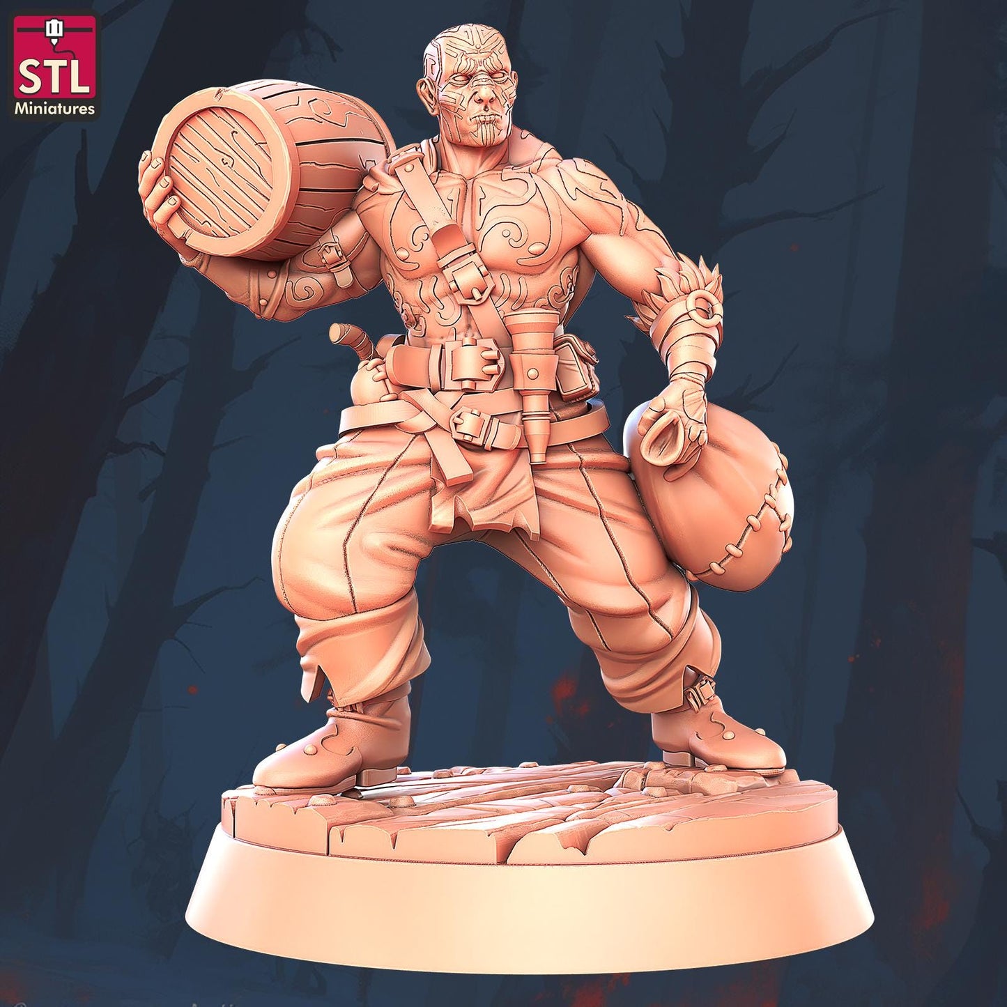 Pirate Harbor Set - Townsfolk NPCs - 32mm Scale - Unpainted Miniature for DnD, Pathfinder, Tabletop RPGs - STL Miniatures