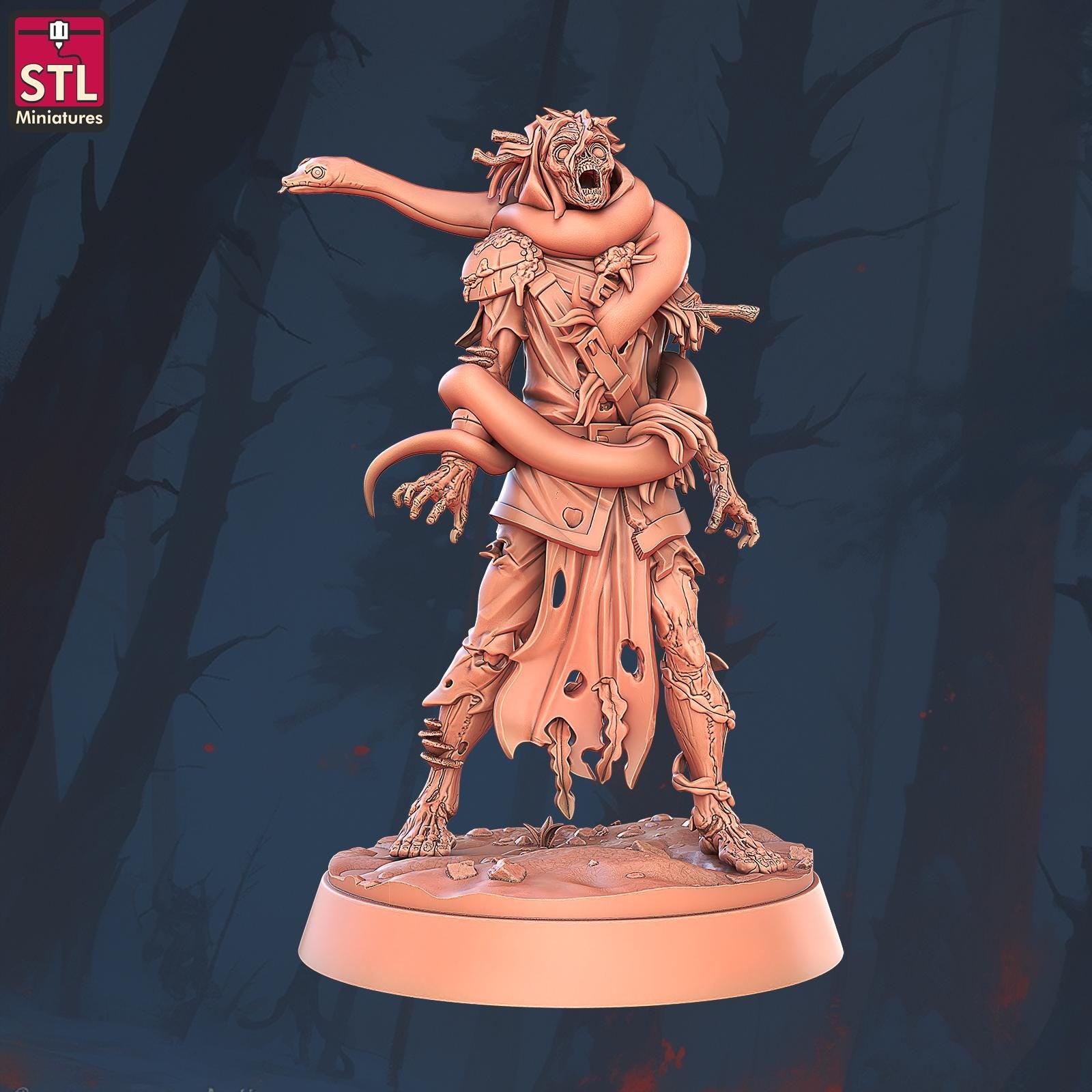 Swamp Zombies, Drowned Undead - 32mm Scale - Unpainted Miniature for DnD, Pathfinder, Tabletop RPGs - STL Miniatures