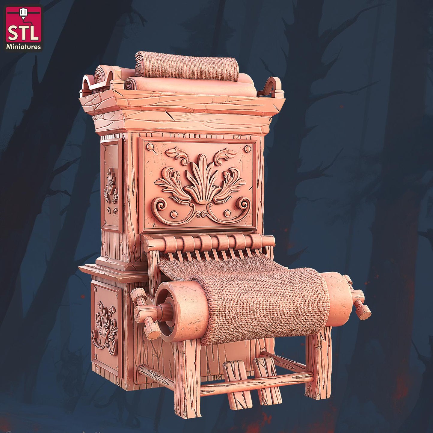 Textile Stall Set, Clothing Merchant - Townsfolk NPCs - 32mm Scale - Unpainted Miniature for DnD, Pathfinder, Tabletop RPGs - STL Miniatures