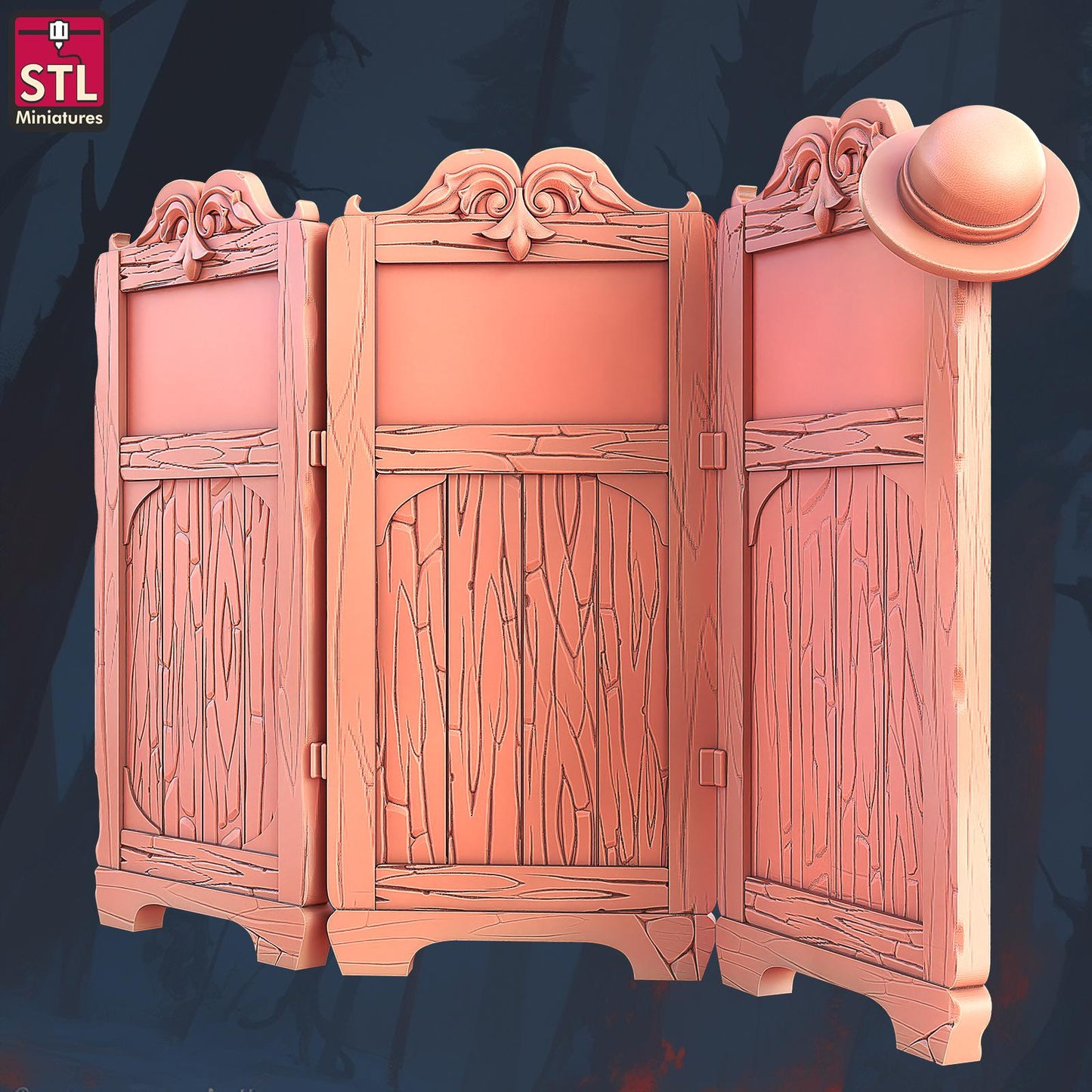 Textile Stall Set, Clothing Merchant - Townsfolk NPCs - 32mm Scale - Unpainted Miniature for DnD, Pathfinder, Tabletop RPGs - STL Miniatures