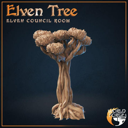 Elven Tree - Elven Council Set - 32mm Scale - Unpainted Miniature for DnD, Pathfinder, Tabletop RPGs, and Dioramas