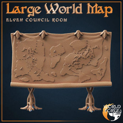 Elven World Map - Elven Council Set - 32mm Scale - Unpainted Miniature for DnD, Pathfinder, Tabletop RPGs, and Dioramas