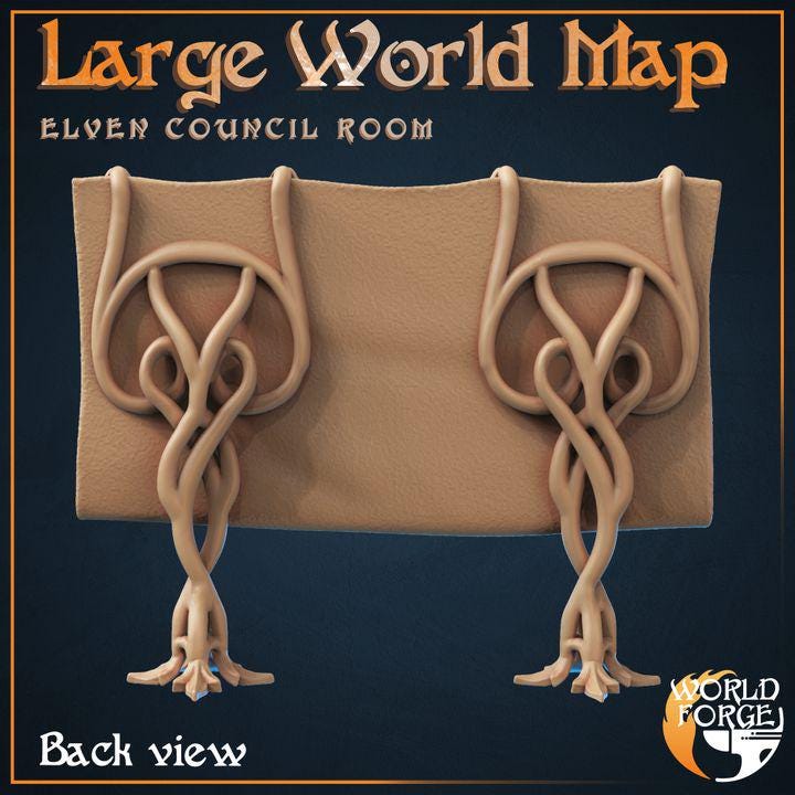 Elven World Map - Elven Council Set - 32mm Scale - Unpainted Miniature for DnD, Pathfinder, Tabletop RPGs, and Dioramas