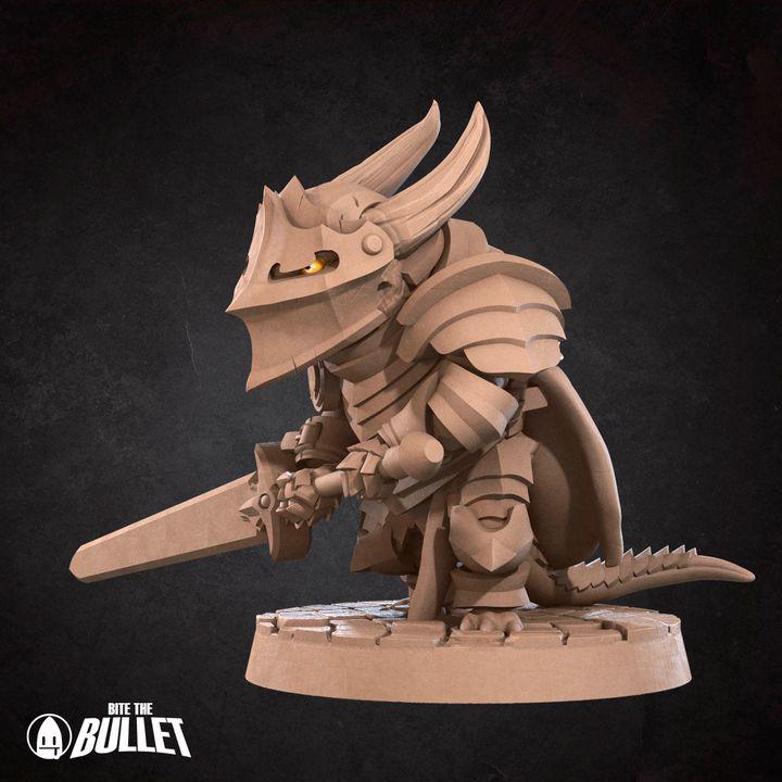 Kobold Paladin - 32mm, 35mm Scale - Unpainted Miniature for DnD, Pathfinder, Tabletop RPGs - Bite the Bullet