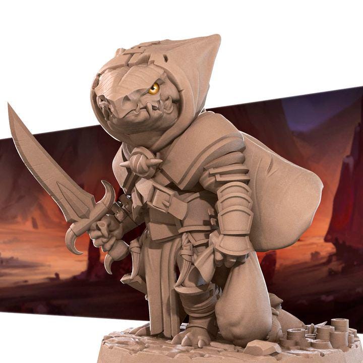 Kobold Rogue - 32mm, 35mm Scale - Unpainted Miniature for DnD, Pathfinder, Tabletop RPGs - Bite the Bullet