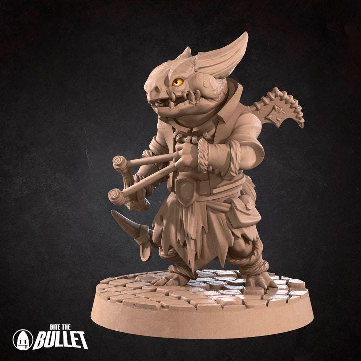 Kobold Marauder - 32mm, 35mm Scale - Unpainted Miniature for DnD, Pathfinder, Tabletop RPGs - Bite the Bullet
