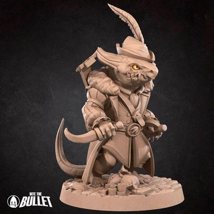 Kobold Minstrel - 32mm, 35mm Scale - Unpainted Miniature for DnD, Pathfinder, Tabletop RPGs - Bite the Bullet