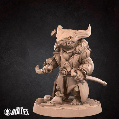 Kobold Minstrel - 32mm, 35mm Scale - Unpainted Miniature for DnD, Pathfinder, Tabletop RPGs - Bite the Bullet