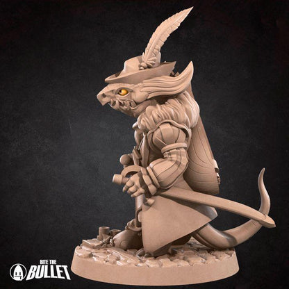 Kobold Minstrel - 32mm, 35mm Scale - Unpainted Miniature for DnD, Pathfinder, Tabletop RPGs - Bite the Bullet