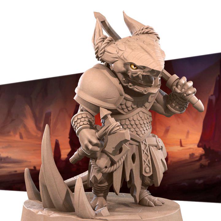 Kobold Raider - 32mm, 35mm Scale - Unpainted Miniature for DnD, Pathfinder, Tabletop RPGs - Bite the Bullet
