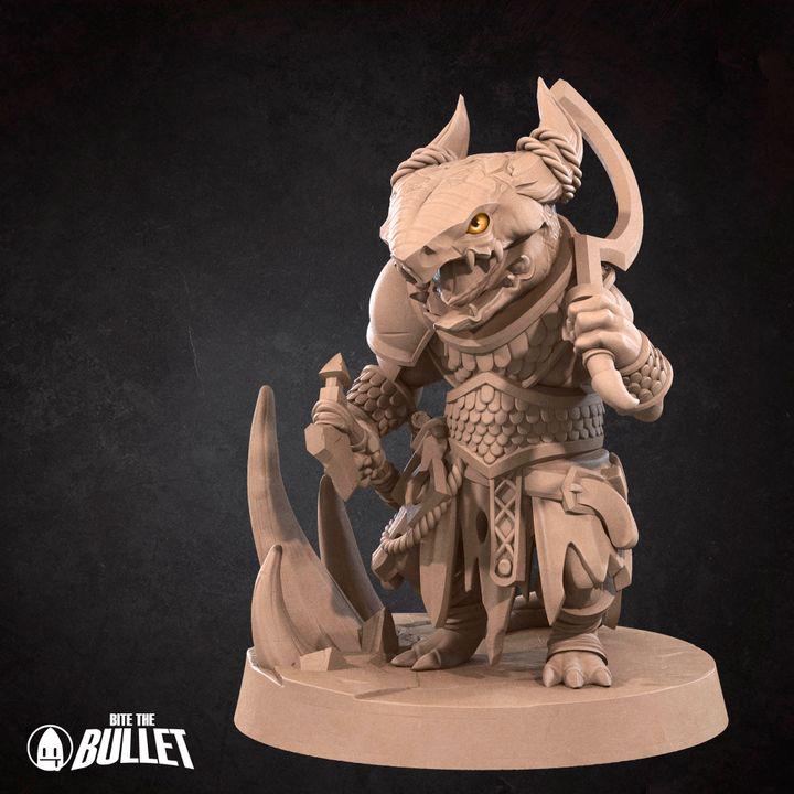 Kobold Raider - 32mm, 35mm Scale - Unpainted Miniature for DnD, Pathfinder, Tabletop RPGs - Bite the Bullet