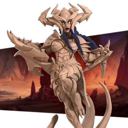 Siobhan, the Half Dragon - Pinup - 32mm, 35mm Scale - Unpainted Miniature for DnD, Pathfinder, Tabletop RPGs - Bite the Bullet