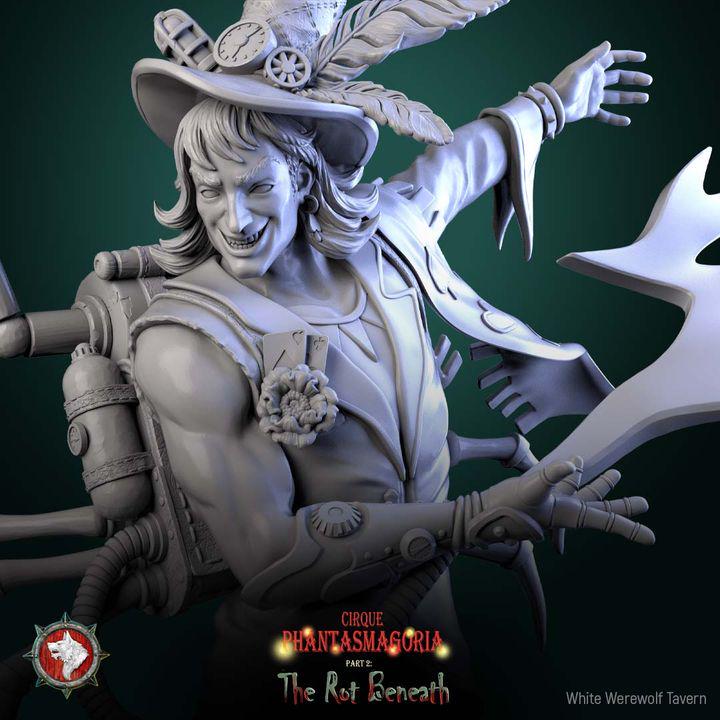 Voltaire Vox, Sorcerer of Spark & Steam - 32mm, 75mm Scale - Unpainted Miniature for DnD, Pathfinder, Tabletop RPGs - White Werewolf Tavern