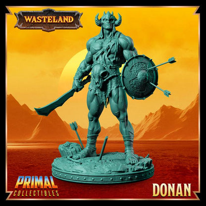 Human Gladiator, Donan - 28mm, 32mm, 75mm Scale - Unpainted Miniature for DnD, Pathfinder, Tabletop RPGs, and Dioramas - Primal Collectibles