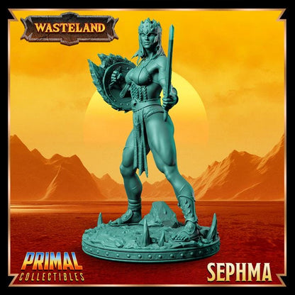 Human Gladiator, Sephma - 28mm, 32mm, 75mm Scale - Unpainted Miniature for DnD, Pathfinder, Tabletop RPGs &d Dioramas - Primal Collectibles