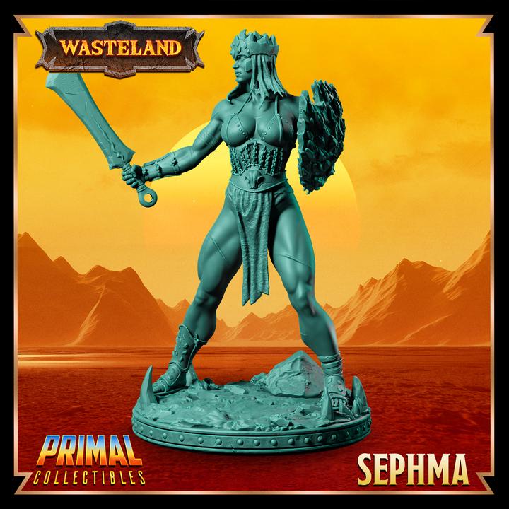 Human Gladiator, Sephma - 28mm, 32mm, 75mm Scale - Unpainted Miniature for DnD, Pathfinder, Tabletop RPGs &d Dioramas - Primal Collectibles