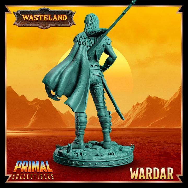Elf Ranger, Wardar - 28mm, 32mm, 75mm Scale - Unpainted Miniature for DnD, Pathfinder, Tabletop RPGs &d Dioramas - Primal Collectibles