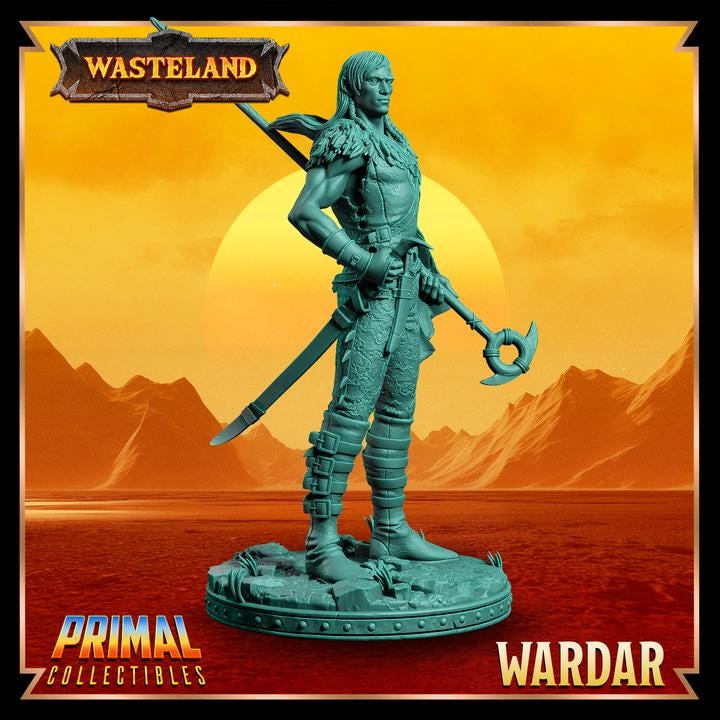 Elf Ranger, Wardar - 28mm, 32mm, 75mm Scale - Unpainted Miniature for DnD, Pathfinder, Tabletop RPGs &d Dioramas - Primal Collectibles