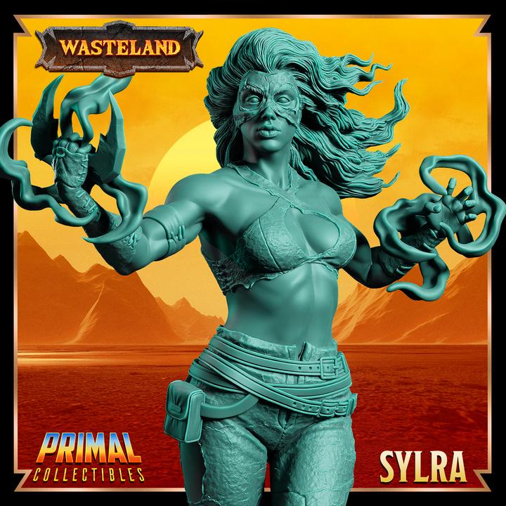 Human Witch, Syldra - 28mm, 32mm, 75mm Scale - Unpainted Miniature for DnD, Pathfinder, Tabletop RPGs &d Dioramas - Primal Collectibles
