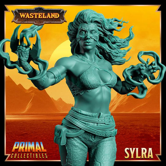Human Witch, Syldra - 28mm, 32mm, 75mm Scale - Unpainted Miniature for DnD, Pathfinder, Tabletop RPGs &d Dioramas - Primal Collectibles