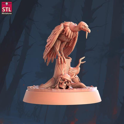 Vultures - 32mm Scale - Unpainted Miniature for DnD, Pathfinder, Tabletop RPGs - STL Miniatures