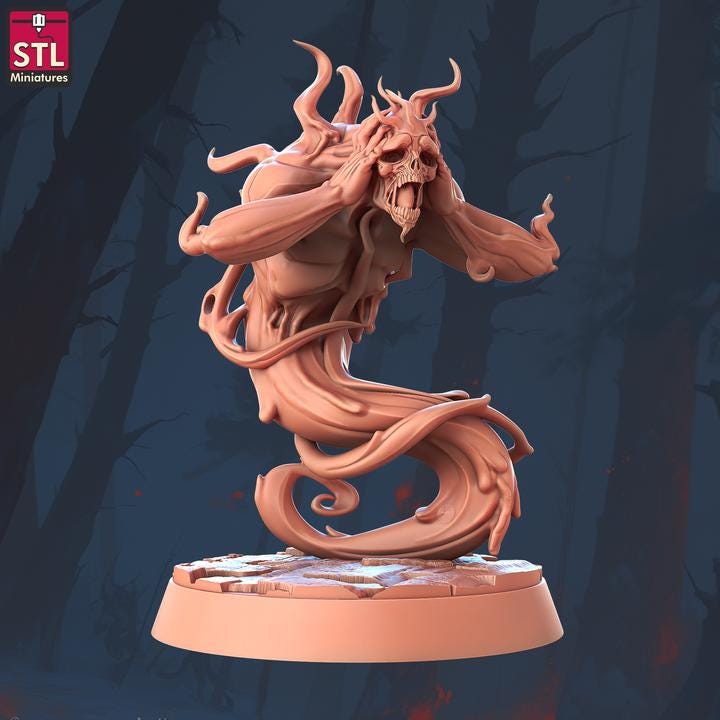 Tortured Souls, Ghost Miniatures - 32mm Scale - Unpainted Miniature for DnD, Pathfinder, Tabletop RPGs - STL Miniatures